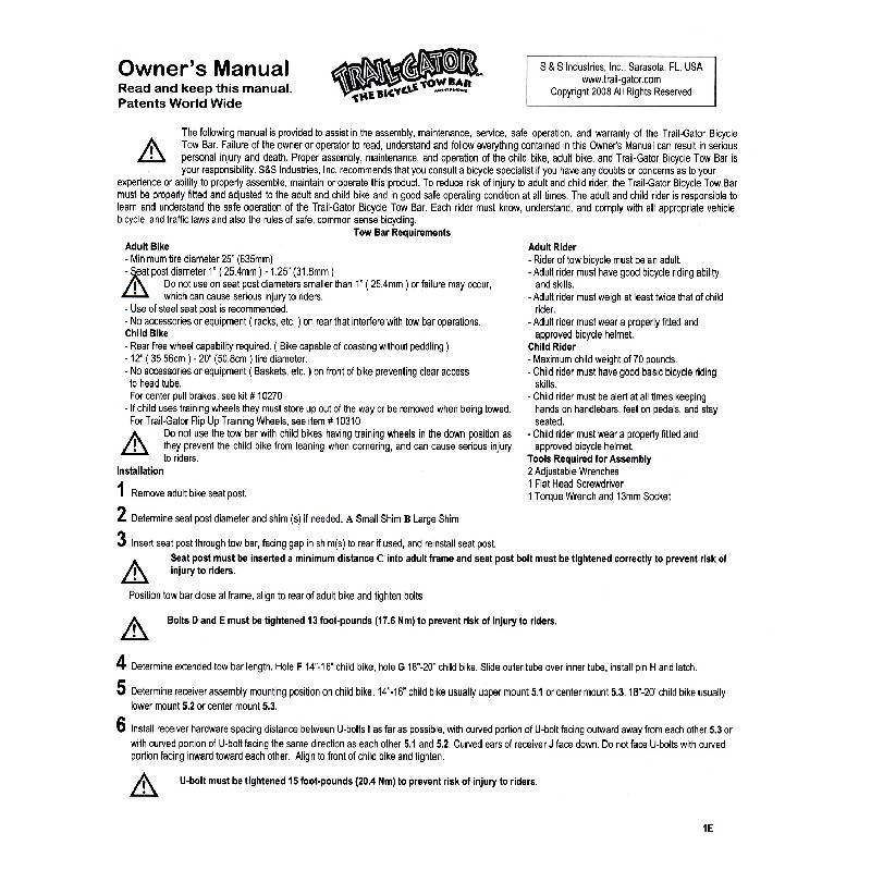 Trail Gator Owners Manual